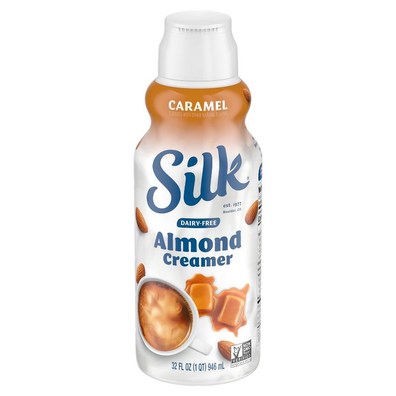 slide 3 of 3, Silk Caramel Almond Creamer - 32 fl oz (1qt) Bottle, 32 fl oz, 1 qt