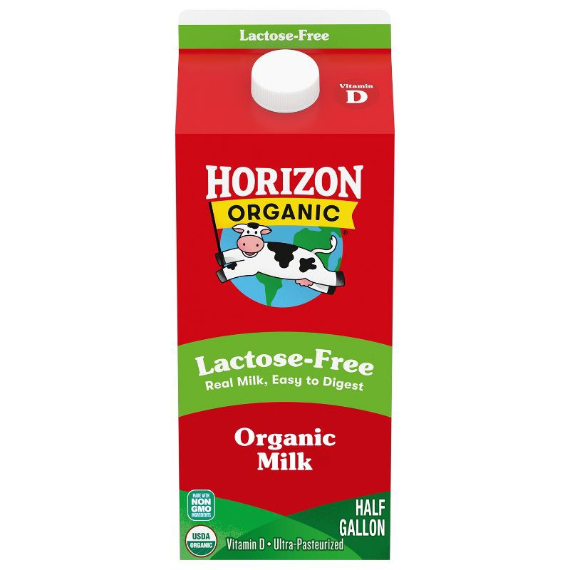 slide 1 of 10, Horizon Organic Whole Lactose-Free Milk - 0.5gal, 1/2 gal