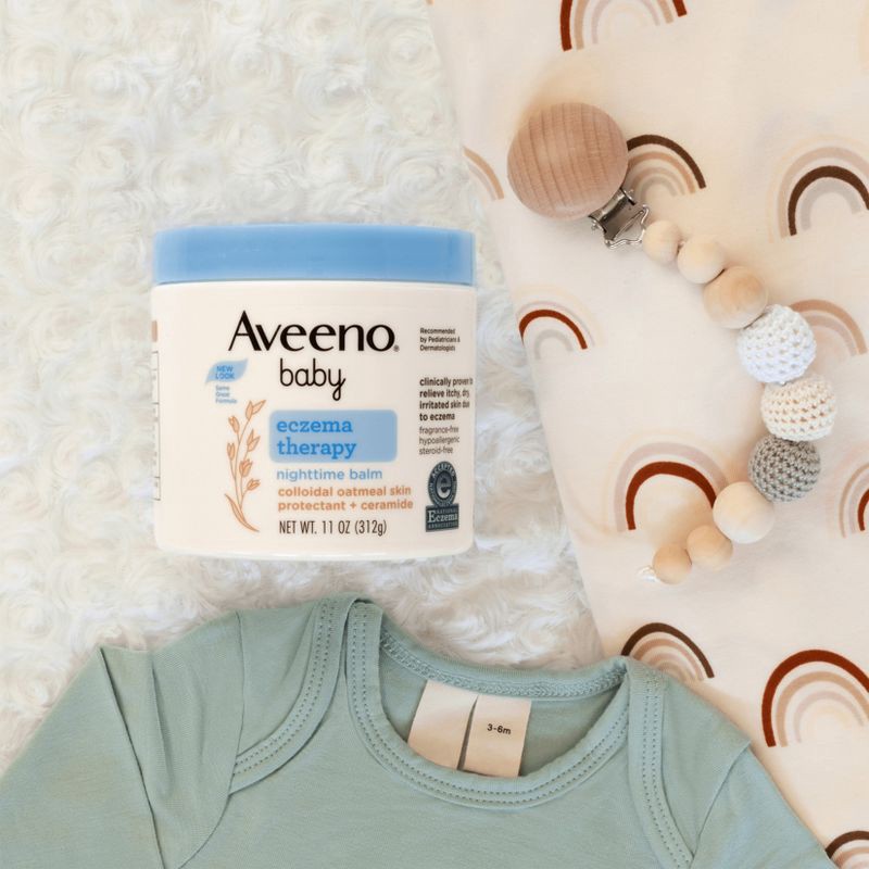 slide 5 of 8, Aveeno Baby Eczema Therapy Nighttime Moisturizing Balm, Soothes & Relieves Dry, Itchy Skin -11oz, 11 oz
