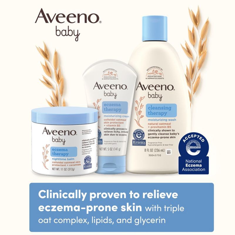 slide 9 of 9, Aveeno Baby Eczema Therapy Nighttime Moisturizing Balm, Soothes & Relieves Dry, Itchy Skin -11oz, 11 oz