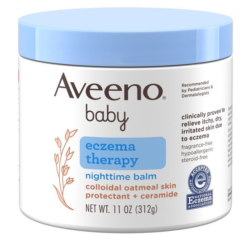 slide 1 of 10, Aveeno Baby Eczema Therapy Nighttime Moisturizing Balm, Soothes & Relieves Dry, Itchy Skin -11oz, 11 oz