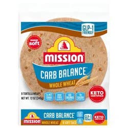 Mission Taco Size Carb Balance Whole Wheat Tortillas - 12oz/8ct