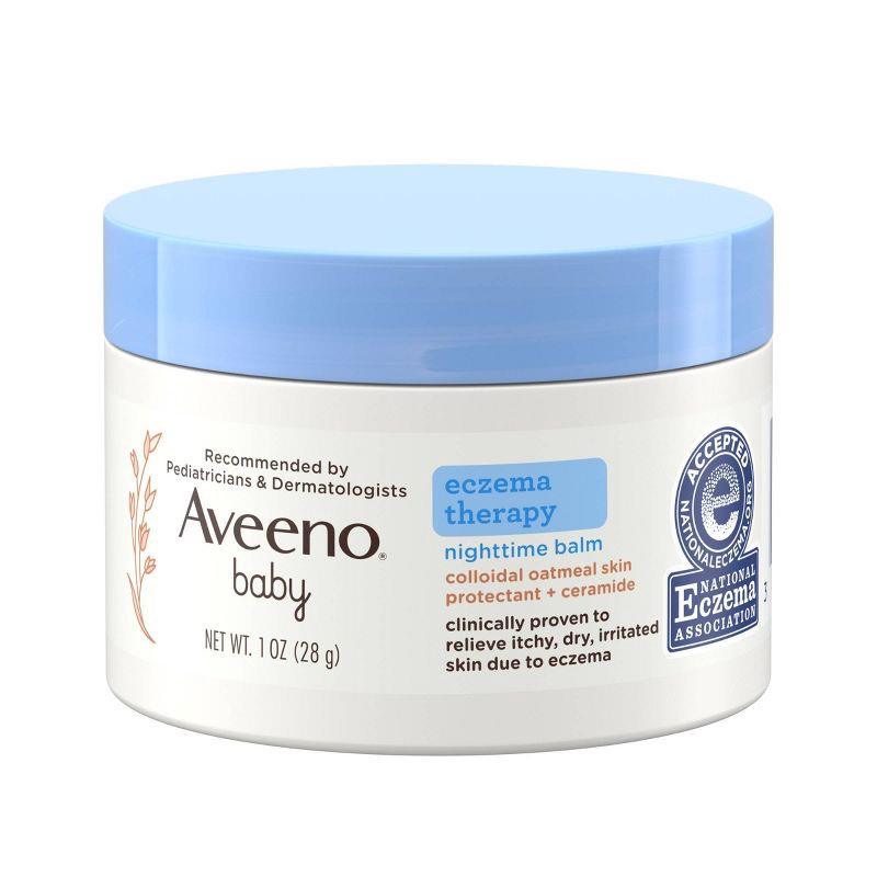 slide 7 of 9, Aveeno Baby Eczema Therapy Nighttime Moisturizing Balm, Soothes & Relieves Dry, Itchy Skin - 1oz, 1 oz