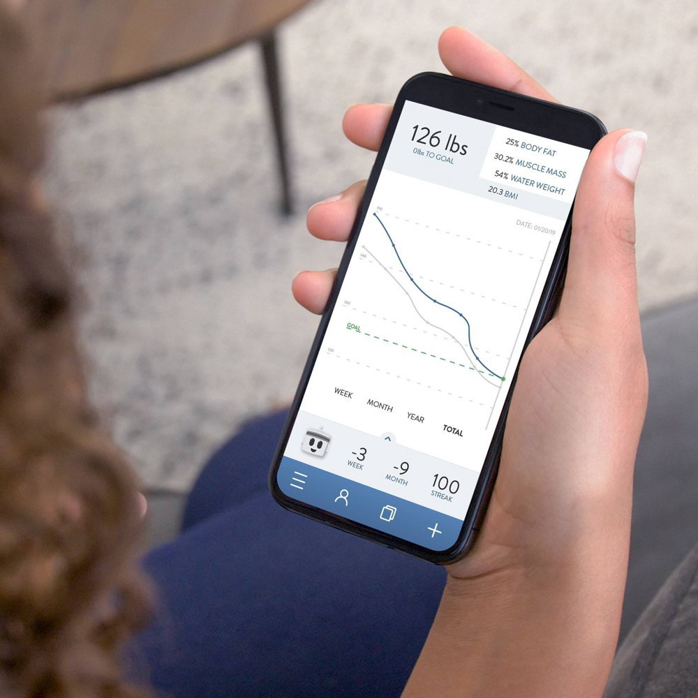 slide 5 of 5, Bluetooth Body Composition Scale White - Weight Gurus, 1 ct