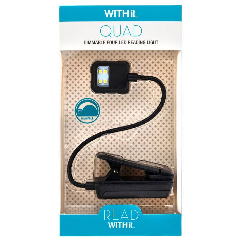 slide 5 of 5, WITHit Quad Light 4 LED Reading Light - Black, 1 ct