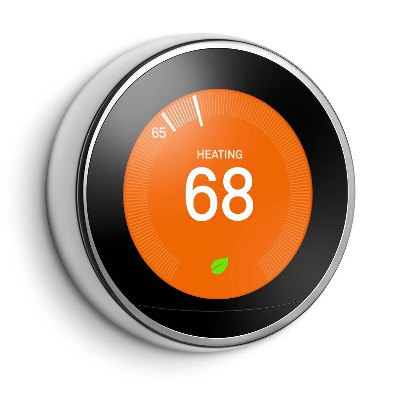 slide 3 of 13, Google Nest Learning Thermostat Stainless Steel T3007ES, 1 ct