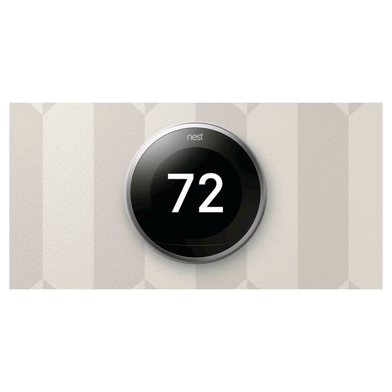 slide 12 of 13, Google Nest Learning Thermostat Stainless Steel T3007ES, 1 ct