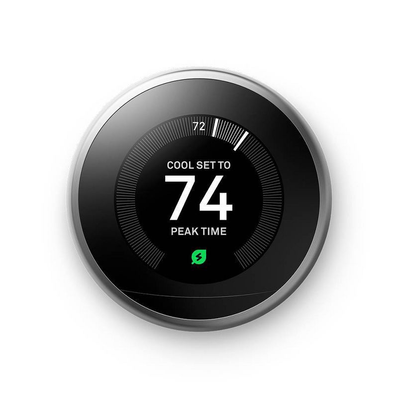 slide 13 of 13, Google Nest Learning Thermostat Stainless Steel T3007ES, 1 ct