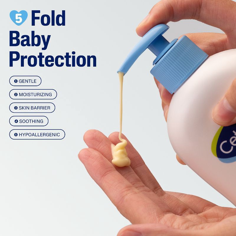 slide 3 of 9, Cetaphil Daily Baby Lotion with Calendula, Hypoallergenic - 13.5 fl oz, 13.5 fl oz