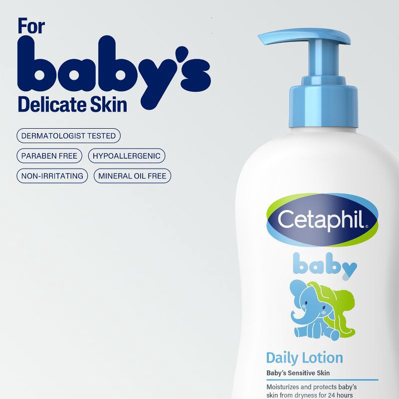slide 7 of 9, Cetaphil Daily Baby Lotion with Calendula, Hypoallergenic - 13.5 fl oz, 13.5 fl oz