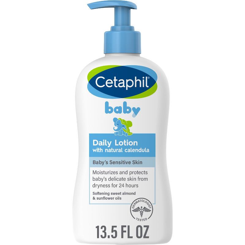 slide 1 of 9, Cetaphil Daily Baby Lotion with Calendula, Hypoallergenic - 13.5 fl oz, 13.5 fl oz