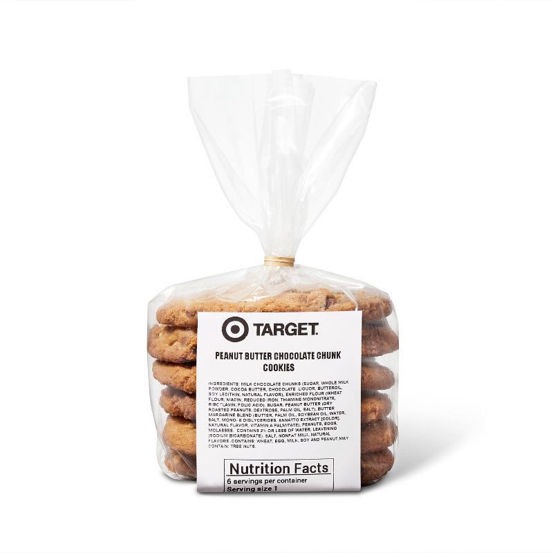 slide 3 of 3, Peanut Butter Chocolate Chunk Cookies - 6ct - Favorite Day™, 6 ct