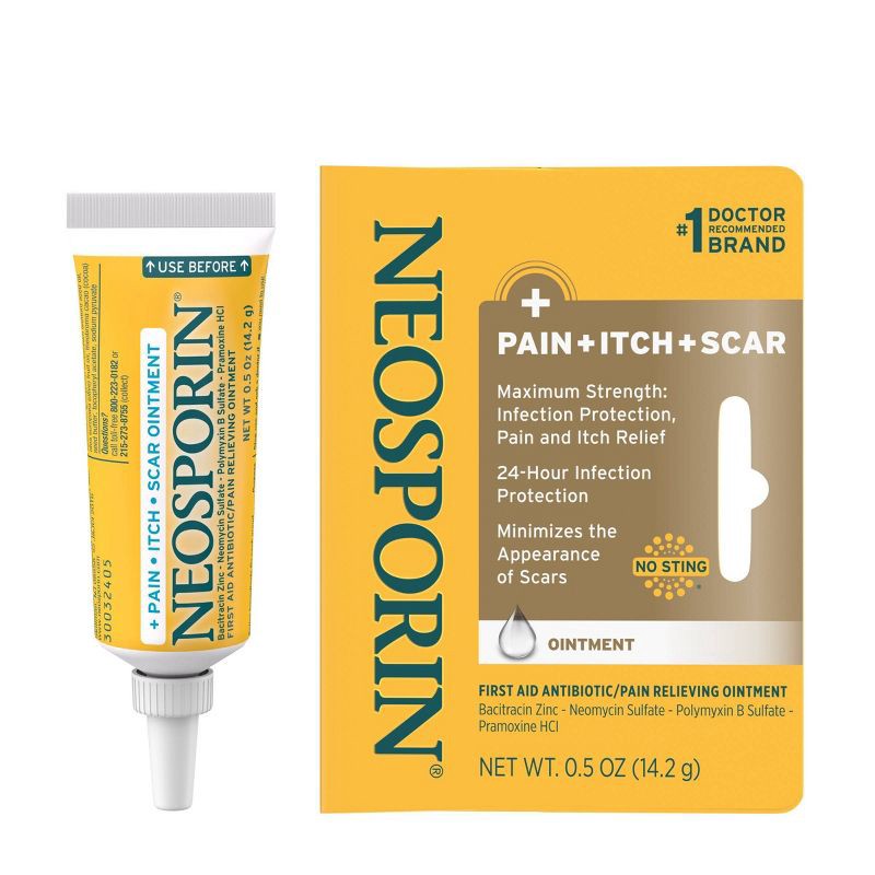 slide 3 of 6, Neosporin First Aid Antibiotic and Pain Relieving Ointment - 0.5oz, 0.5 oz
