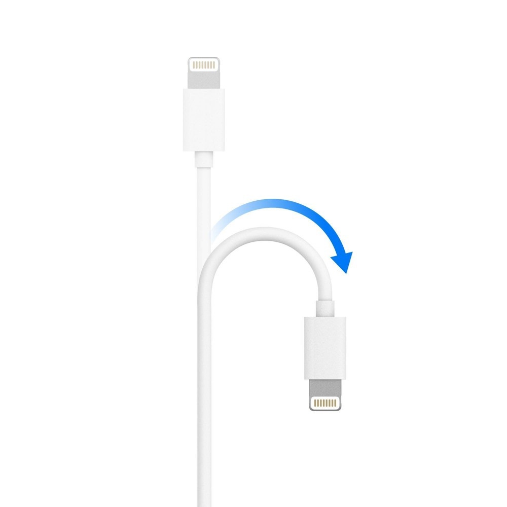 slide 4 of 8, Just Wireless 1A/5W 1-Port USB-A Car & Home Charger with TPU Lightning to USB-A Cable - White, 5ft