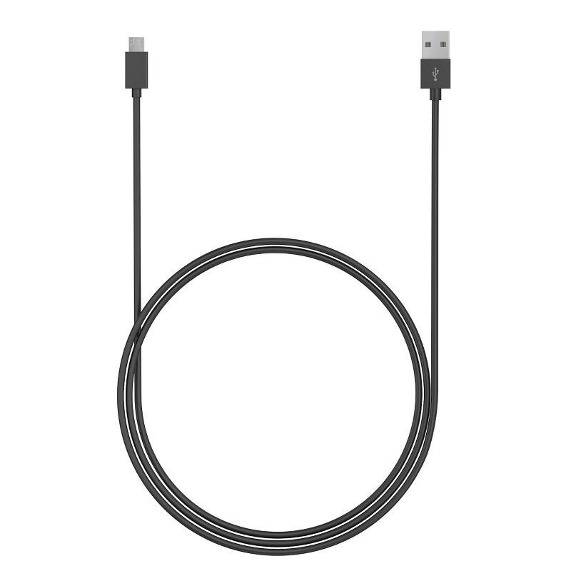slide 3 of 7, Just Wireless 4' TPU Micro USB to USB-A Cable - Black, 1 ct
