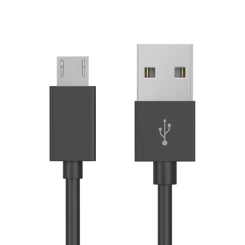 slide 1 of 7, Just Wireless 4' TPU Micro USB to USB-A Cable - Black, 1 ct