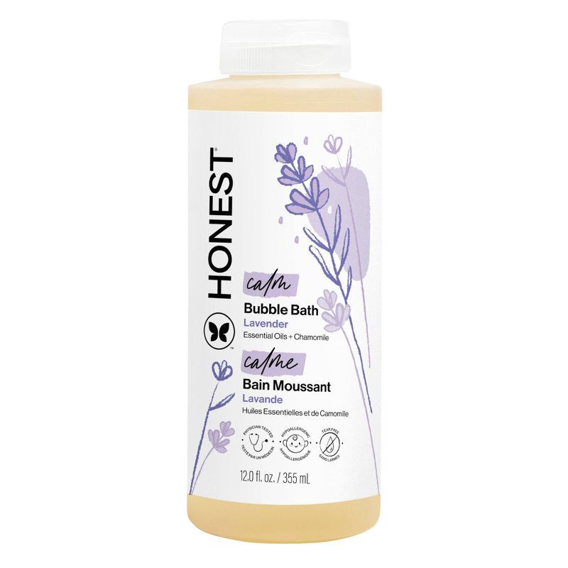 slide 1 of 12, The Honest Company Calm Bubble Bath - Lavender - 12 fl oz: Paraben-Free, Sensitive Skin, Liquid, Refillable, 12 fl oz