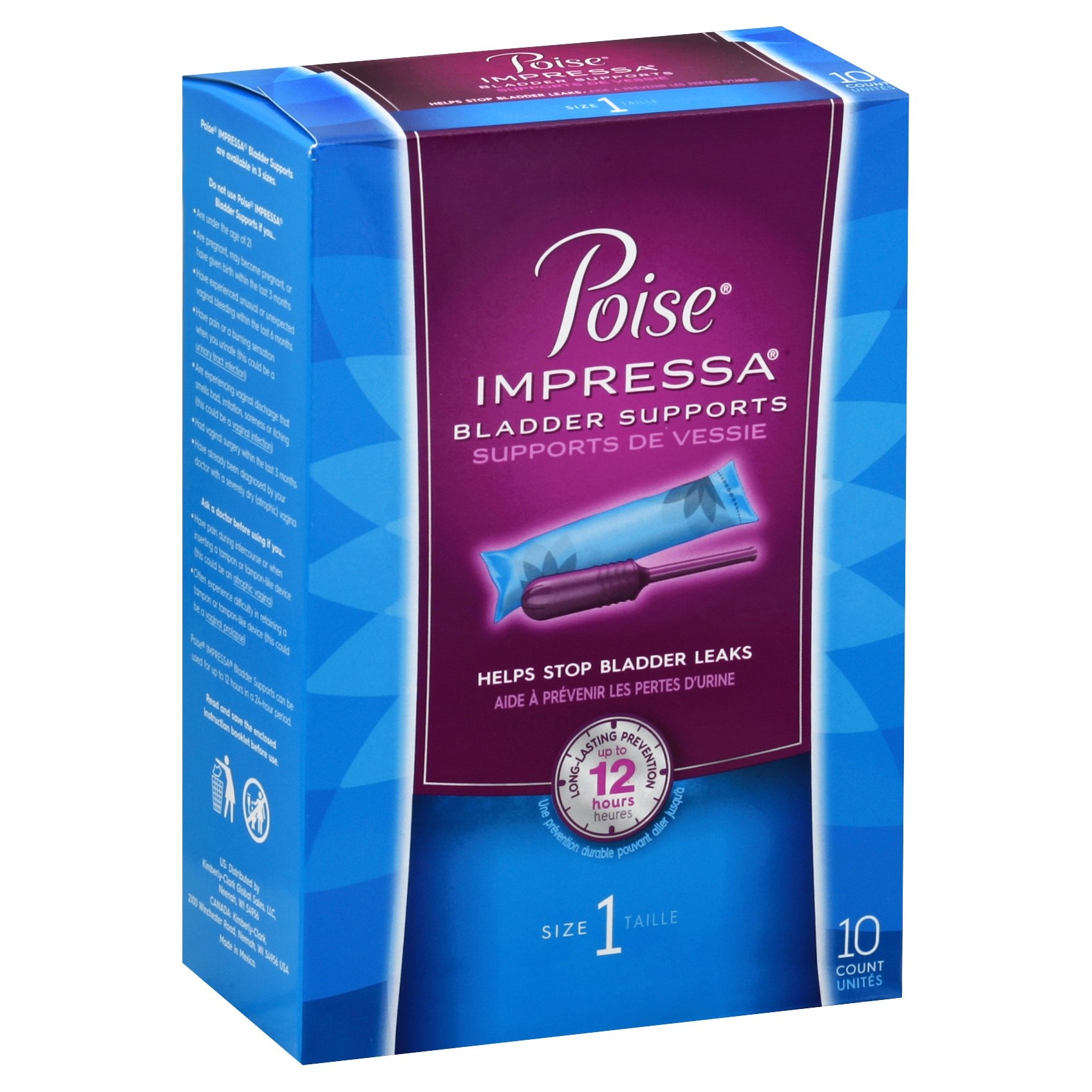 slide 1 of 1, Poise Impressa Incontinence Bladder Supports For Bladder Control, 10 ct