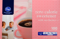 slide 1 of 1, Kroger Zero Calorie Sweetener with Saccharin, 100 ct