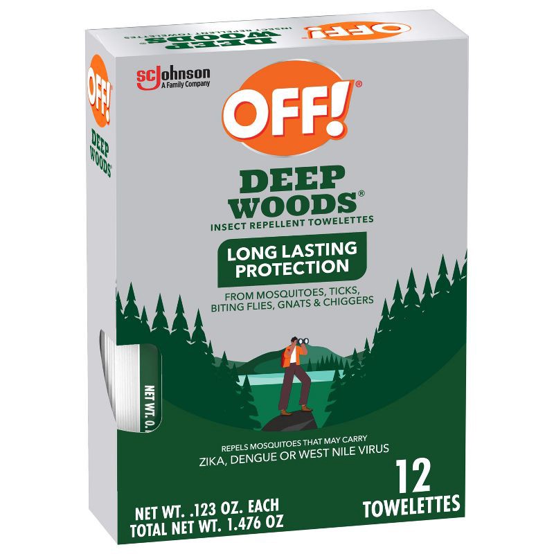 slide 1 of 14, OFF! 12ct Deep Woods Wipes, 12 ct