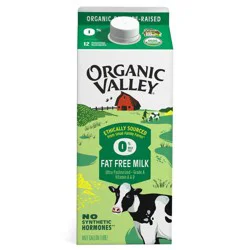 Organic Valley Organic Fat Free Skim Milk - 0.5gal