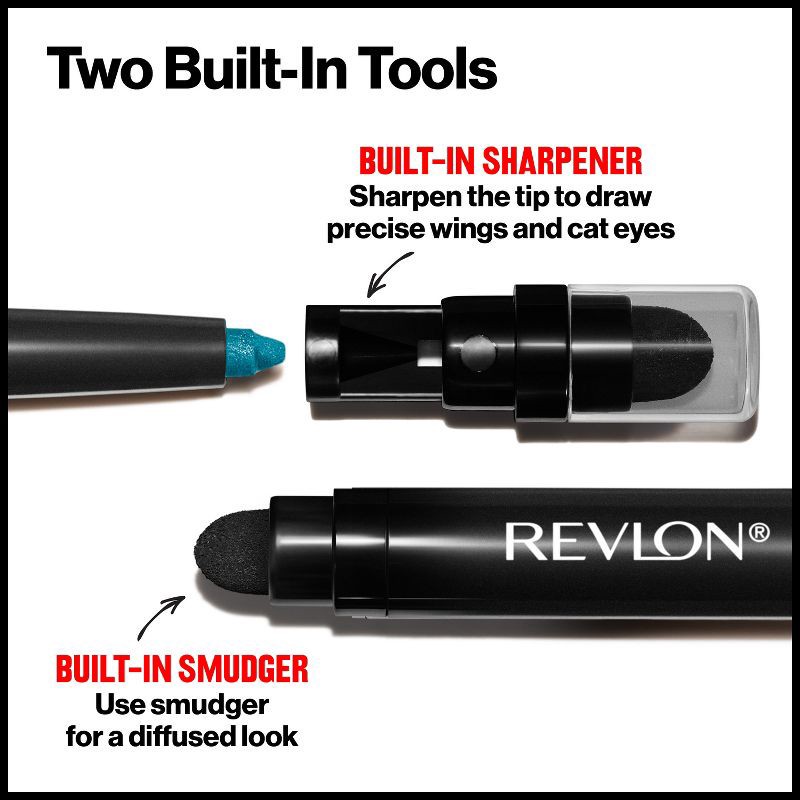 slide 4 of 5, Revlon Colorstay Waterproof Eyeliner with Built-in Smudger - Black - 0.02oz/2ct, 2 ct; 0.02 oz