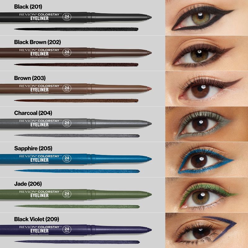 slide 9 of 9, Revlon Colorstay Waterproof Eyeliner with Built-in Smudger - Black - 0.02oz/2ct, 2 ct; 0.02 oz