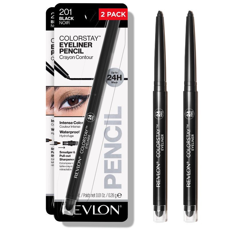 slide 1 of 5, Revlon Colorstay Waterproof Eyeliner with Built-in Smudger - Black - 0.02oz/2ct, 2 ct; 0.02 oz