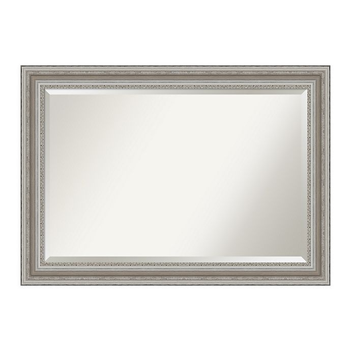 slide 1 of 7, Amanti Art Parlor Framed Bathroom Vanity Mirror - Nickel/Silver, 42 in x 30 in