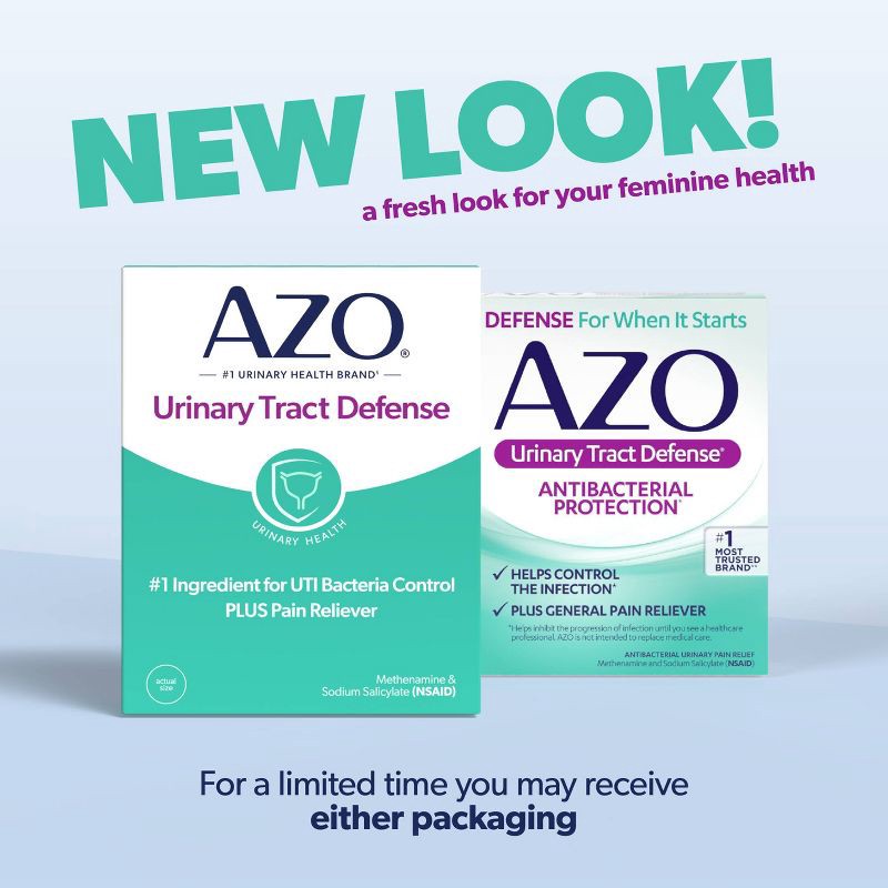 slide 3 of 9, AZO Urinary Tract Defense, Antibacterial Protection + UTI Pain Relief - 24ct, 24 ct