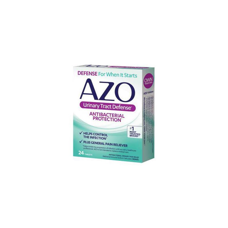 slide 2 of 5, AZO Urinary Tract Defense, Antibacterial Protection + UTI Pain Relief - 24ct, 24 ct