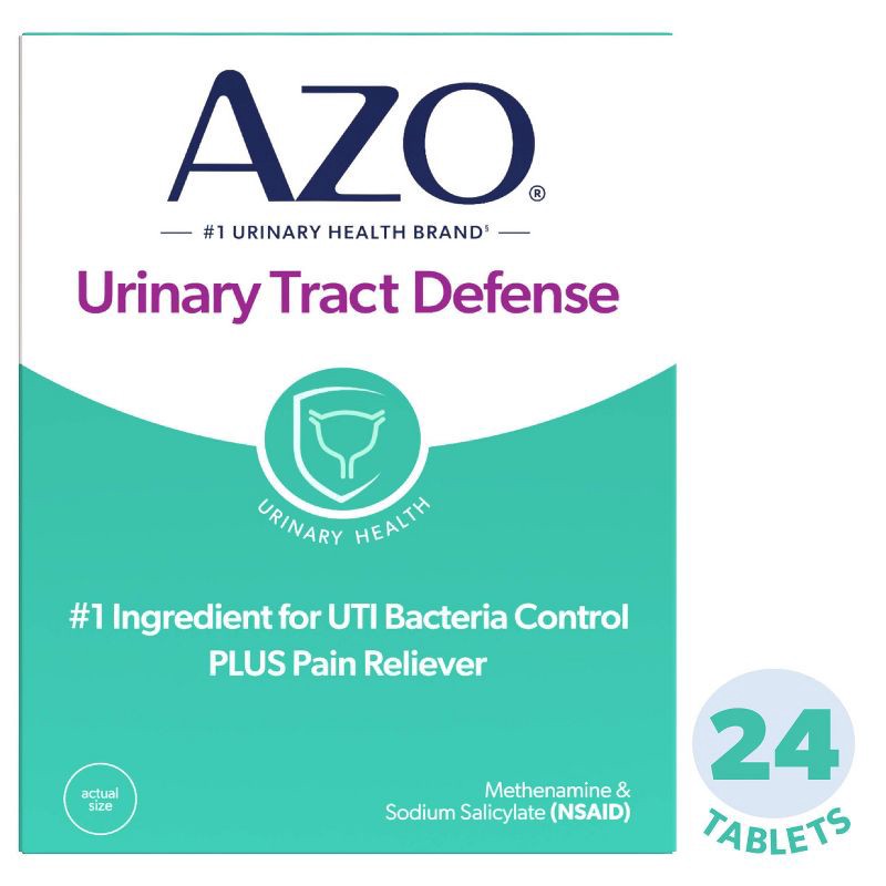 slide 1 of 9, AZO Urinary Tract Defense, Antibacterial Protection + UTI Pain Relief - 24ct, 24 ct