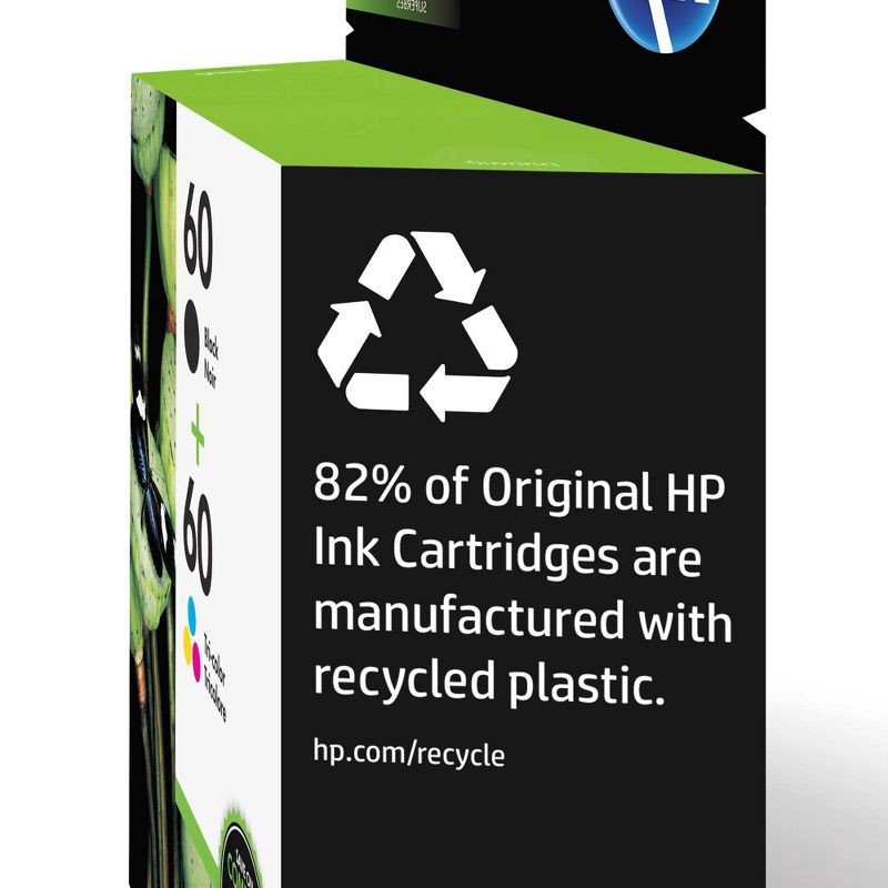 slide 7 of 15, HP Inc. HP 60 Combo 2pk Ink Cartridges - Black, Tri-color (N9H63FN#140), 2 ct