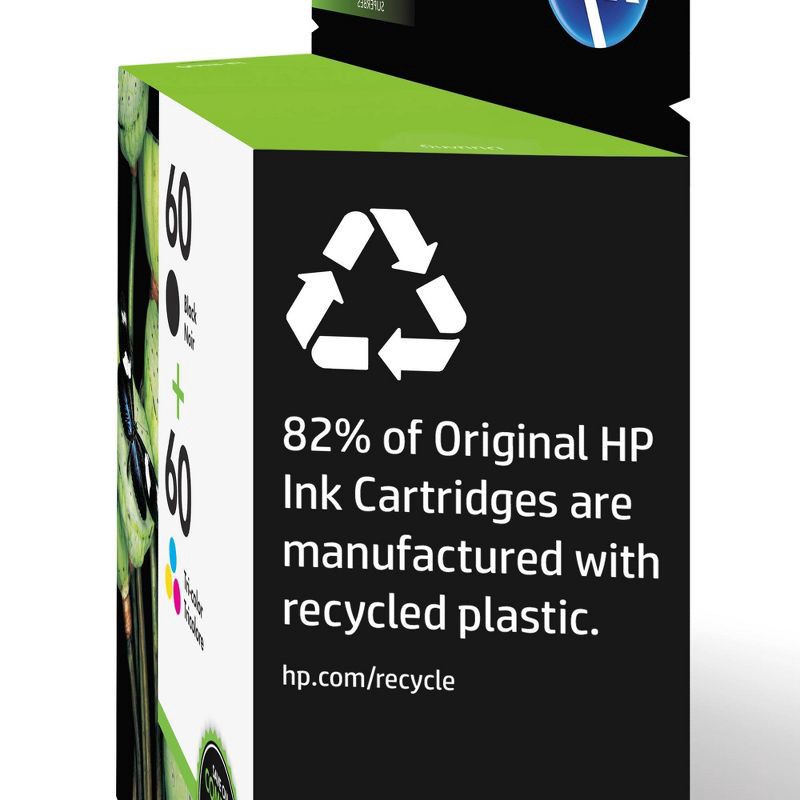 slide 3 of 5, HP Inc. HP 60 Combo 2pk Ink Cartridges - Black, Tri-color (N9H63FN#140), 2 ct