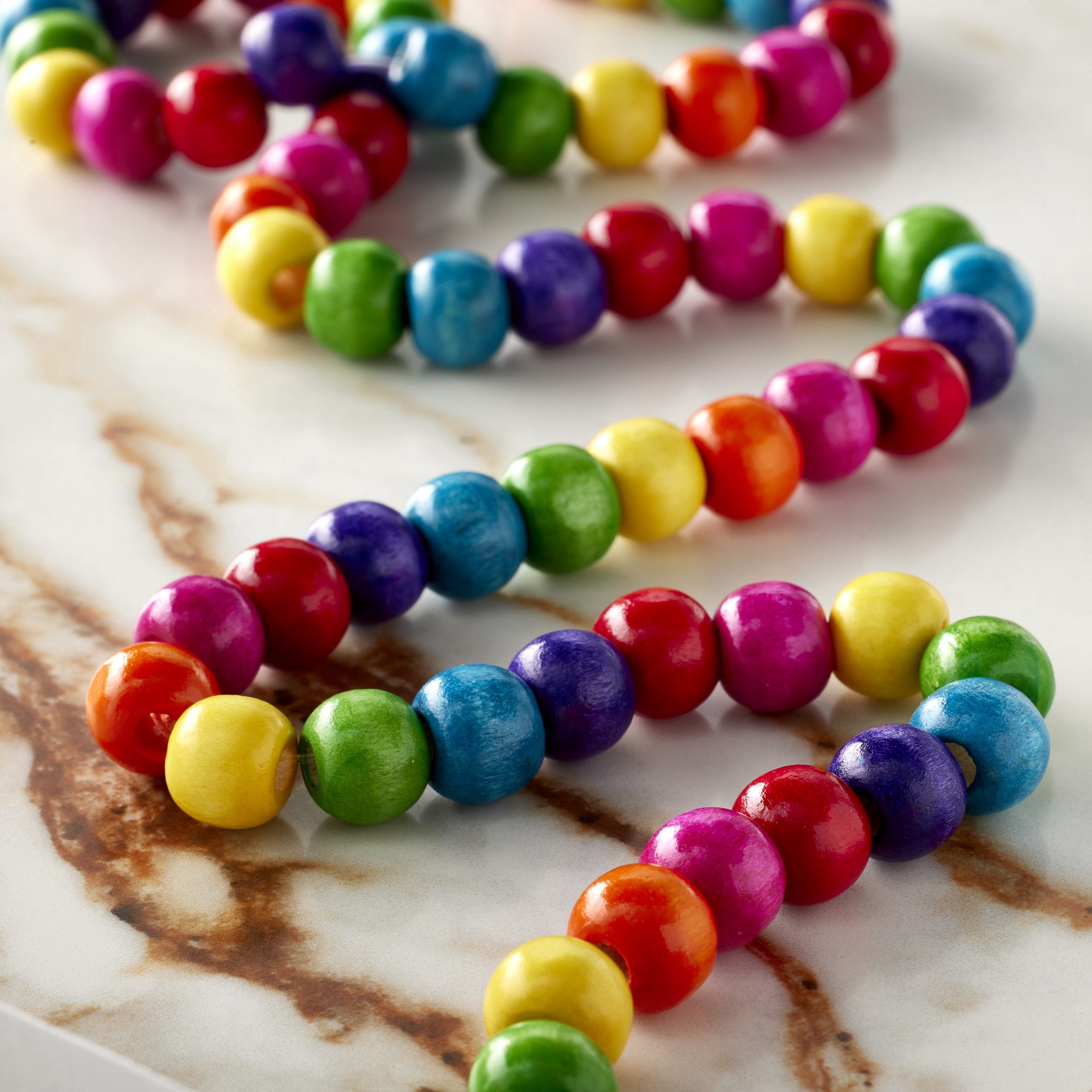 slide 3 of 3, Multicolored Wood Rondelle Beads, 10mm By Bead Landing, 10mm
