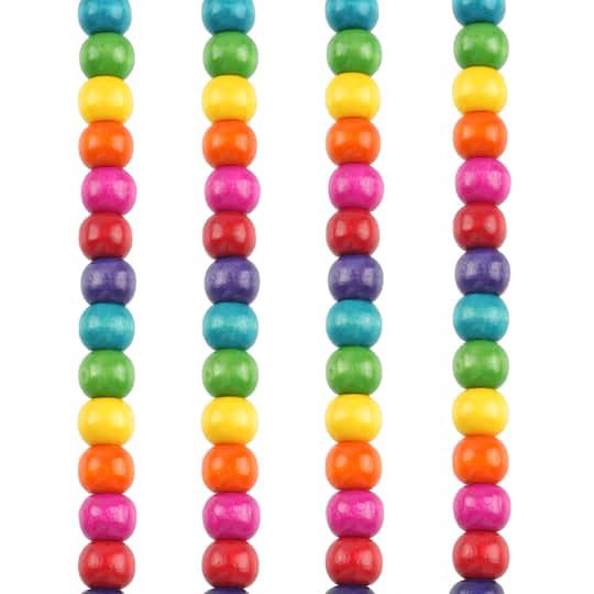 slide 1 of 3, Multicolored Wood Rondelle Beads, 10mm By Bead Landing, 10mm