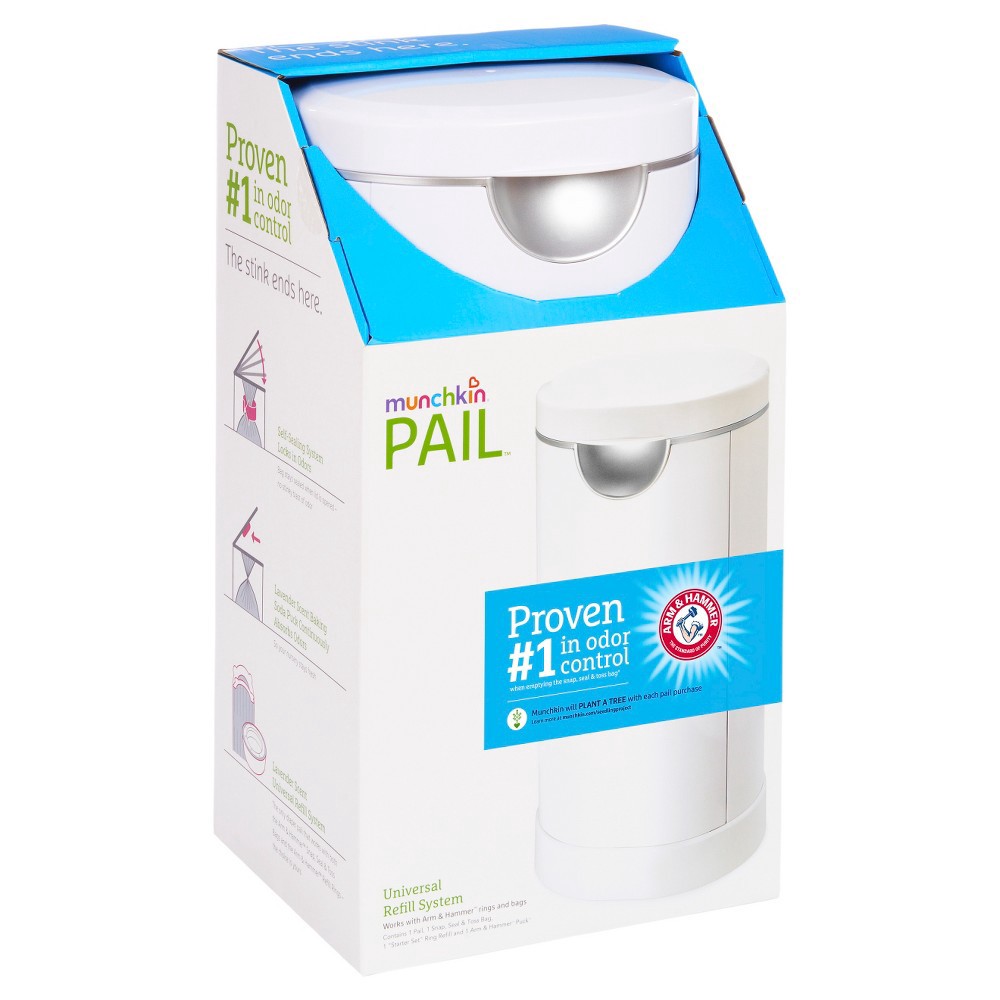 Munchkin PAIL Diaper Pail, Powered by Arm & Hammer 1 ct Shipt