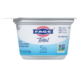 FAGE Total 5% Milkfat Plain Greek Yogurt - 14g Protein 5.3oz