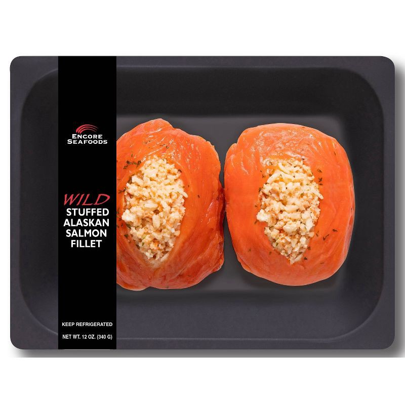slide 1 of 3, Encore Seafoods Stuffed Alaskan Salmon - 12oz, 12 oz