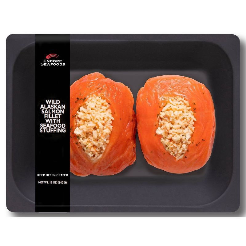 slide 1 of 3, Encore Seafoods Stuffed Alaskan Salmon - 12oz, 12 oz