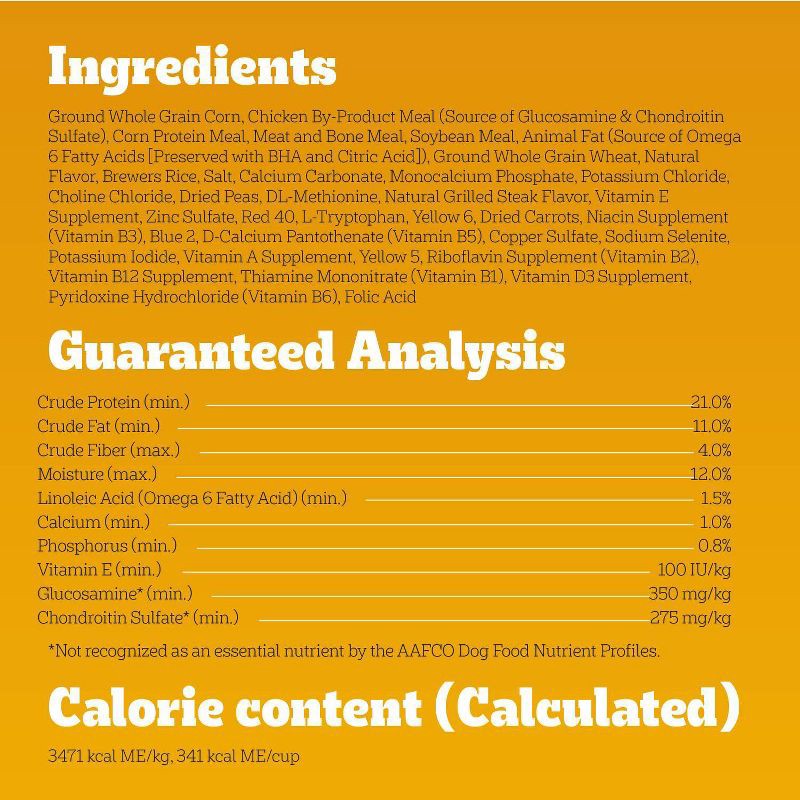 slide 9 of 14, Pedigree Grilled Grain, Steak and Vegetable Flavor Small Dog Dry Dog Food - 14lbs, 14 lb