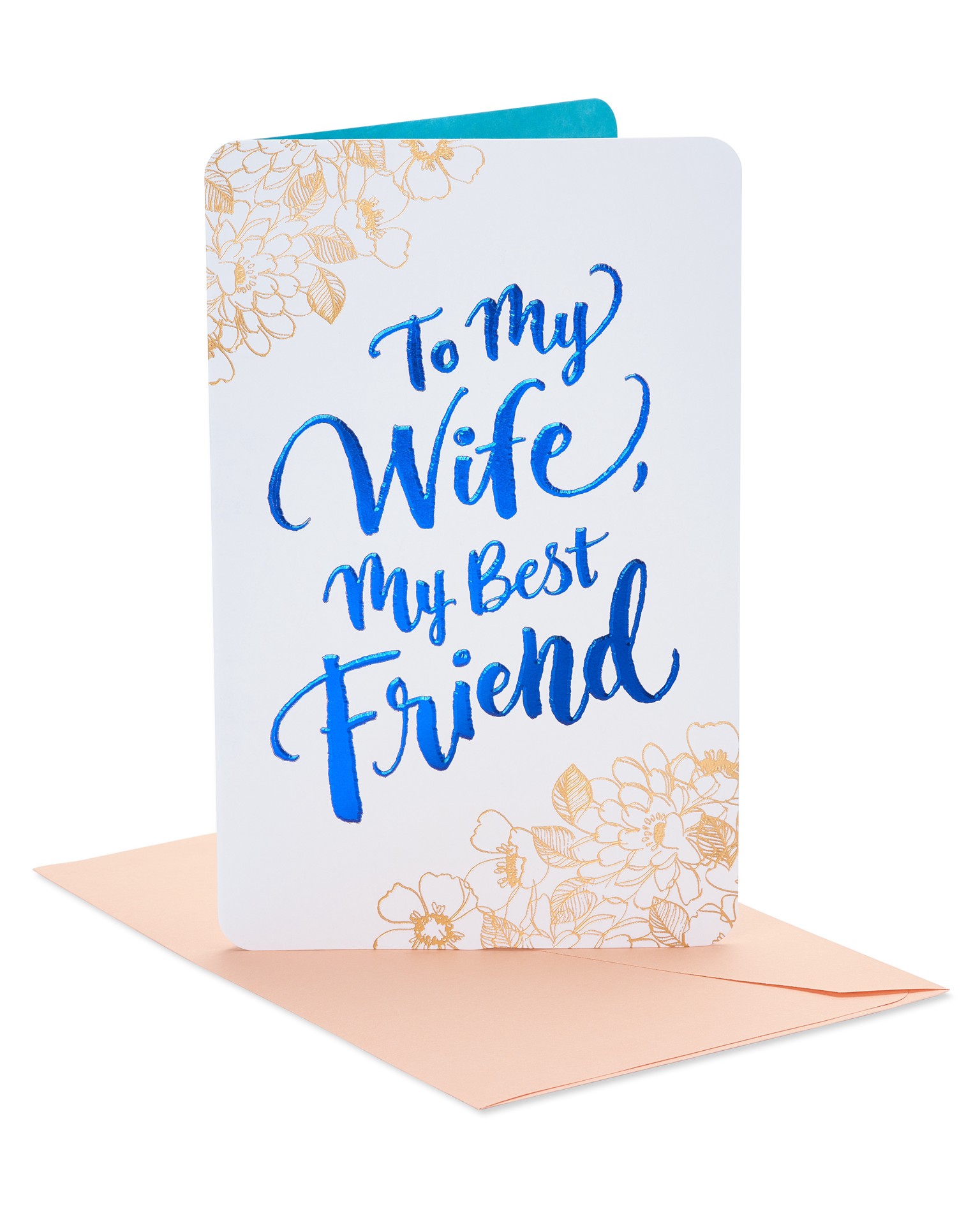 slide 1 of 5, American Greetings Make your wife''s birthday extra memorable with this beautiful American Greetings card. Featuring lovely diagonal lettering with a metallic blue finish and an intricate floral design along the corners, it will be just the reminder she needs of how much she''s loved., 1 ct