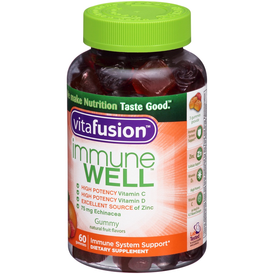 slide 3 of 7, vitafusion Immune Well Natural Fruit Flavors Gummies, 60 ct