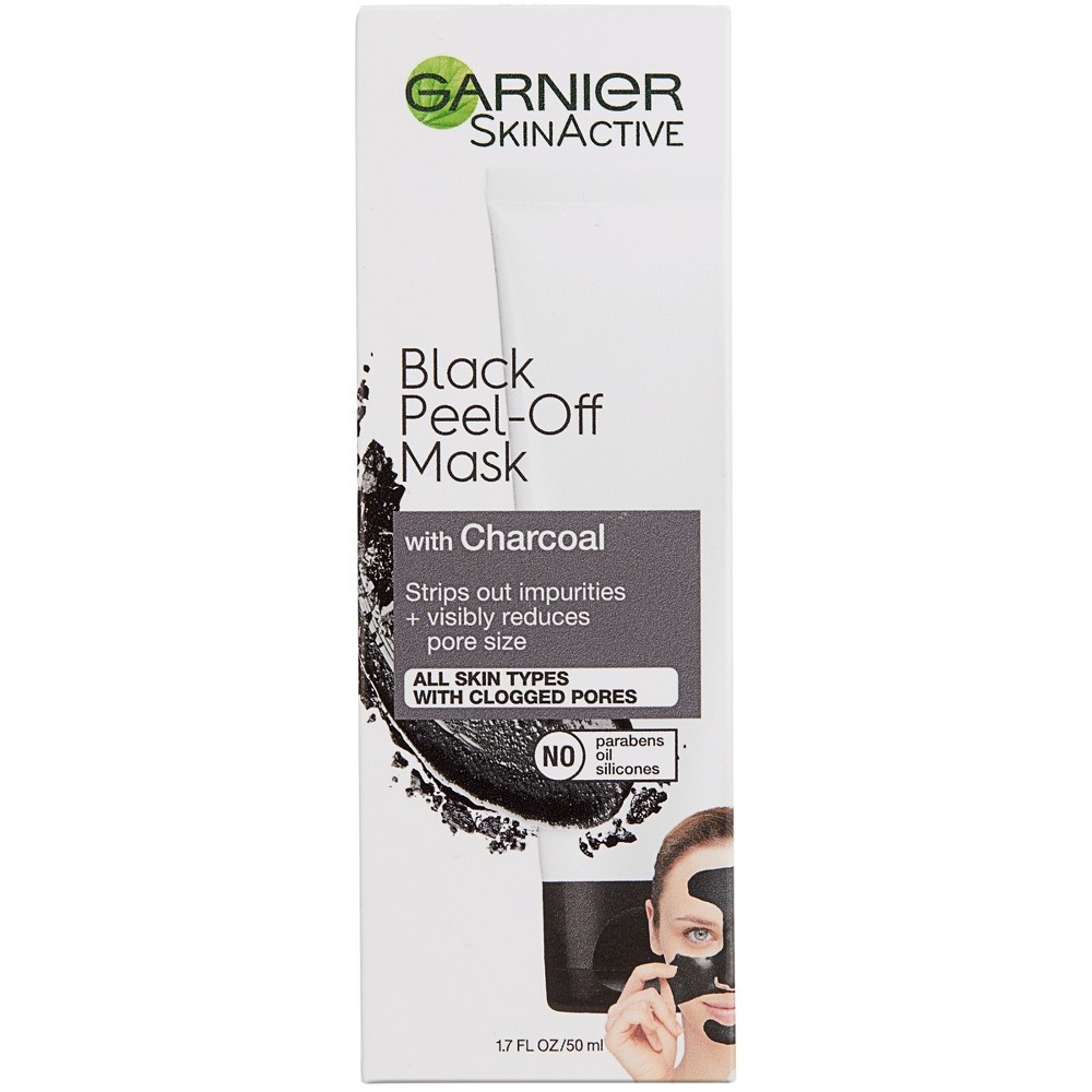 slide 6 of 8, Garnier SkinActive Charcoal Black Peel Off Face Mask, 1.7 oz