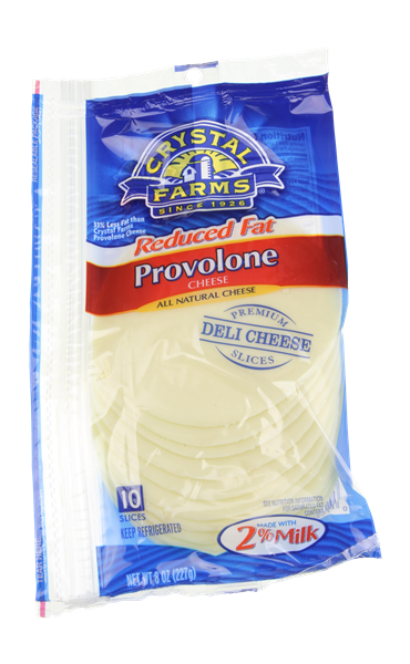 slide 1 of 1, Crystal Farms Crystal Farms Reduced Fat Provolone Cheese, 8 oz