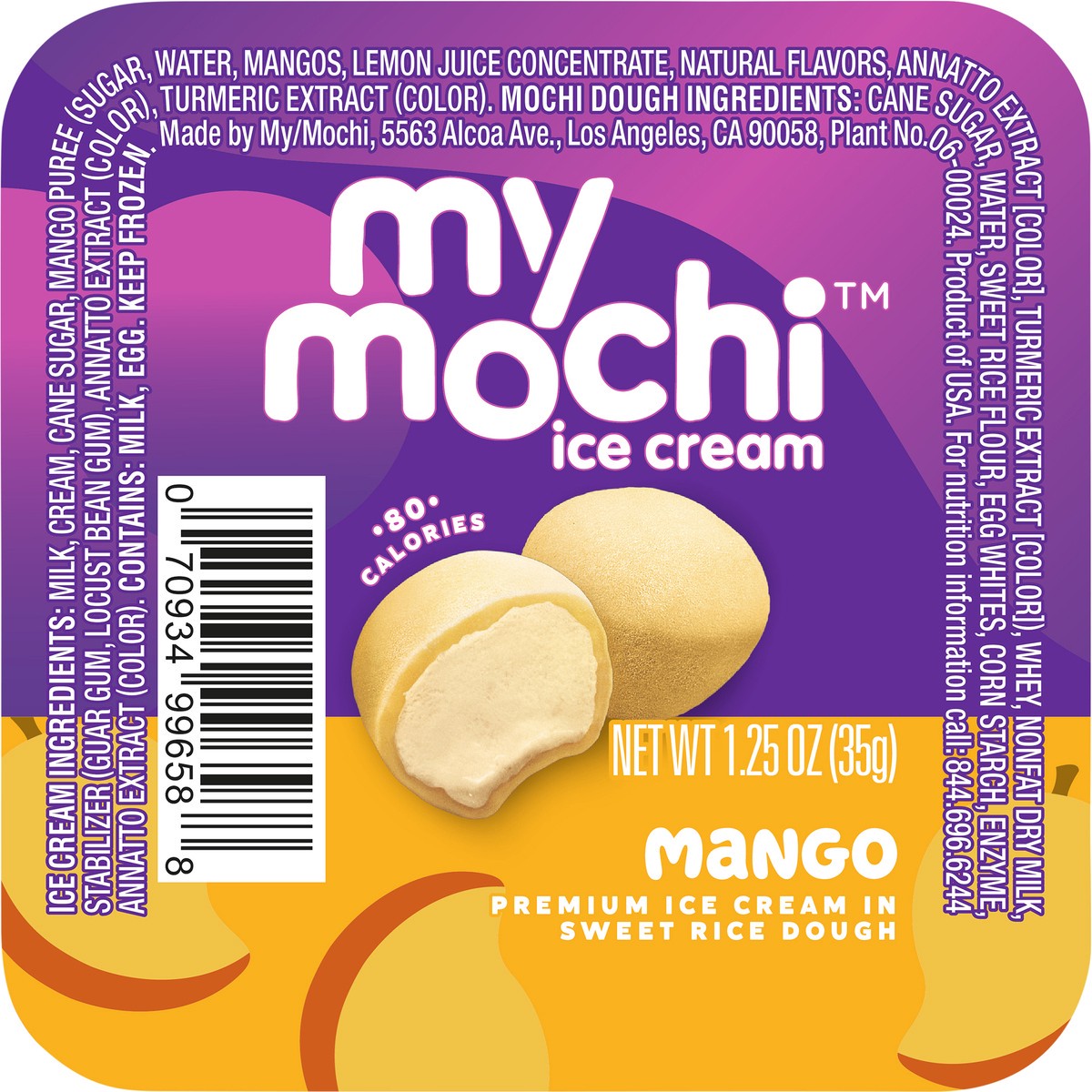 slide 2 of 2, My/Mo My/mo Sweet Mango Mochi Ice Cream, 1.5 oz