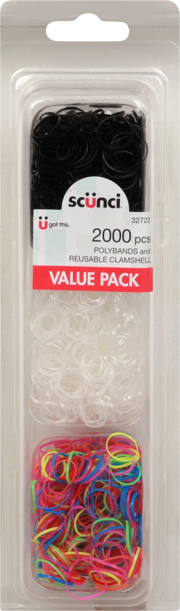 slide 5 of 6, scünci Polybands, and Reusable Clamshell, Value Pack, 2000 ct