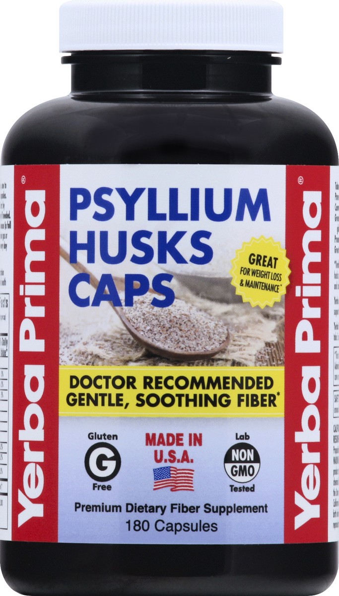 slide 1 of 10, Yerba Prima Psyllium Husks Caps 180 ea, 180 ct