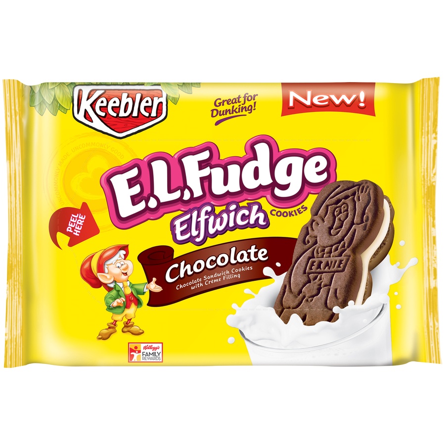 slide 1 of 6, Keebler E.L. Fudge Elfwich Chocolate Cookies, 13.6 oz