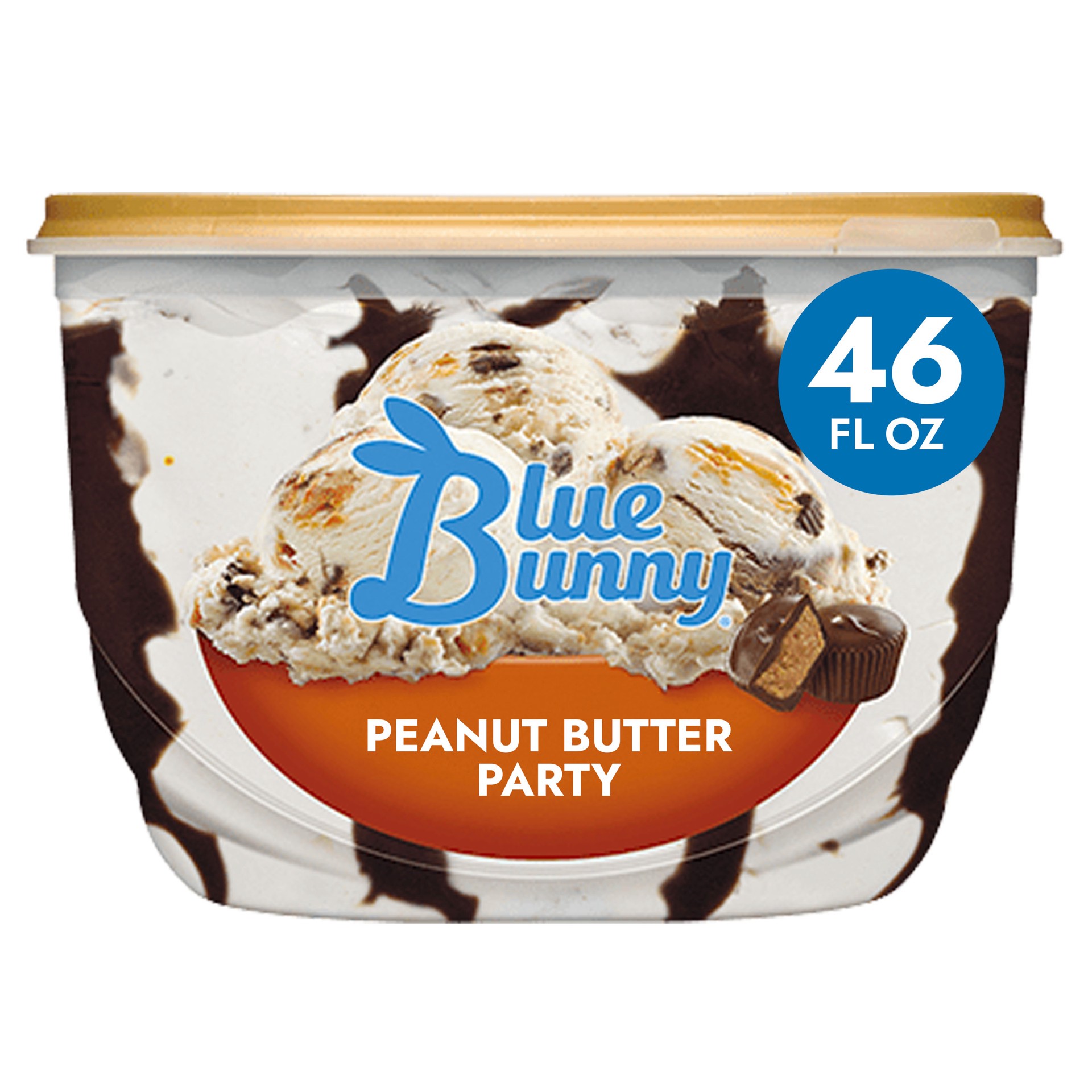 slide 1 of 2, Blue Bunny Peanut Butter Party Frozen Dessert, 46 fl oz, 46 fl oz